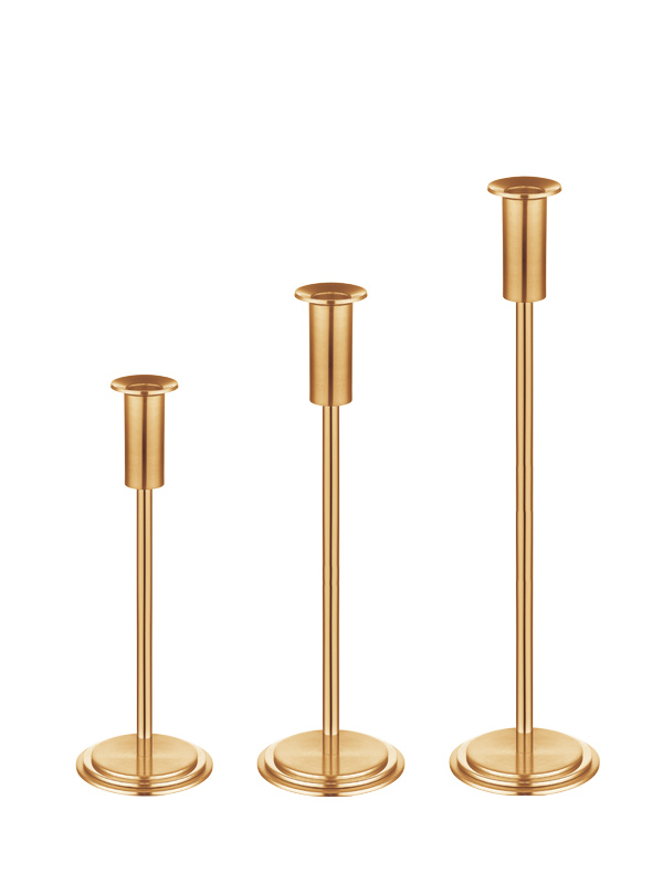 Halley - Candle Holder - Satin Gold Titanium